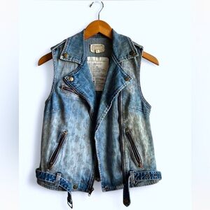 Current/Elliott “The Sleeveless Moto” Denim Vest 💧(Previously Loved 💕) Size 1